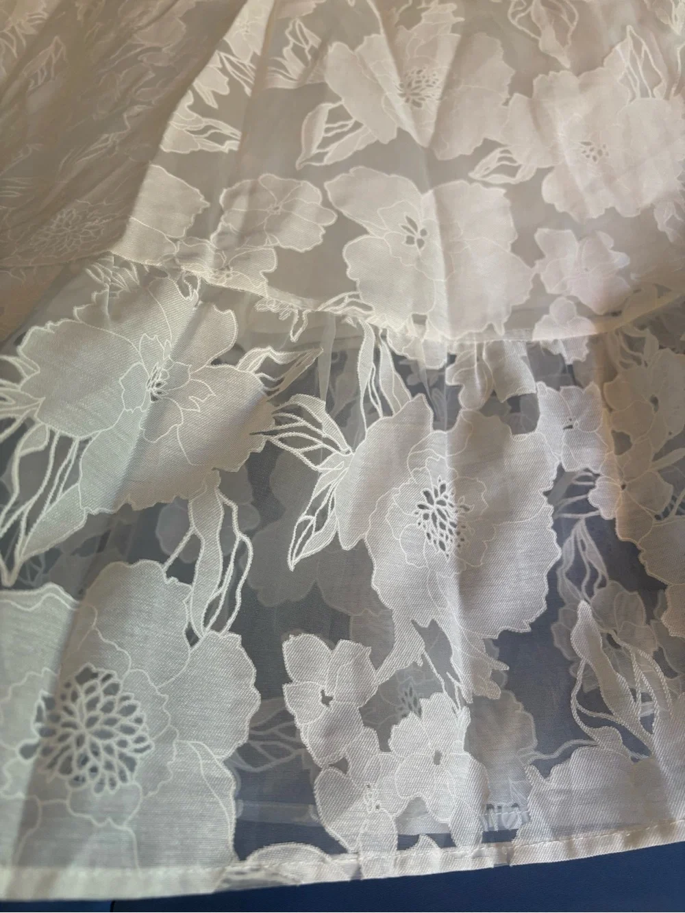 White Lace A-Line Midi Skirt Lulus size Medium